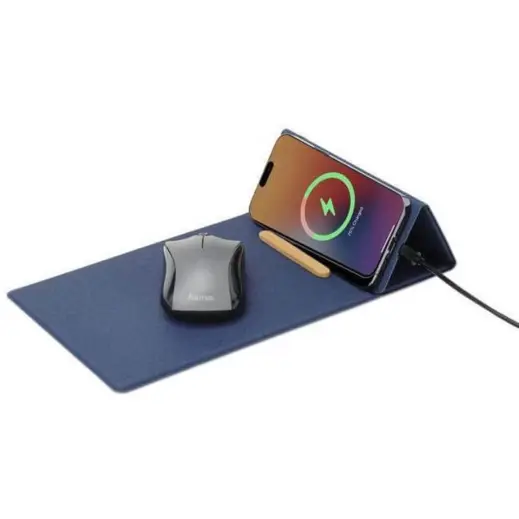 Blace Change Zero Recycled PU15W Wireless Mousepad & Desk Organiser Navy Display